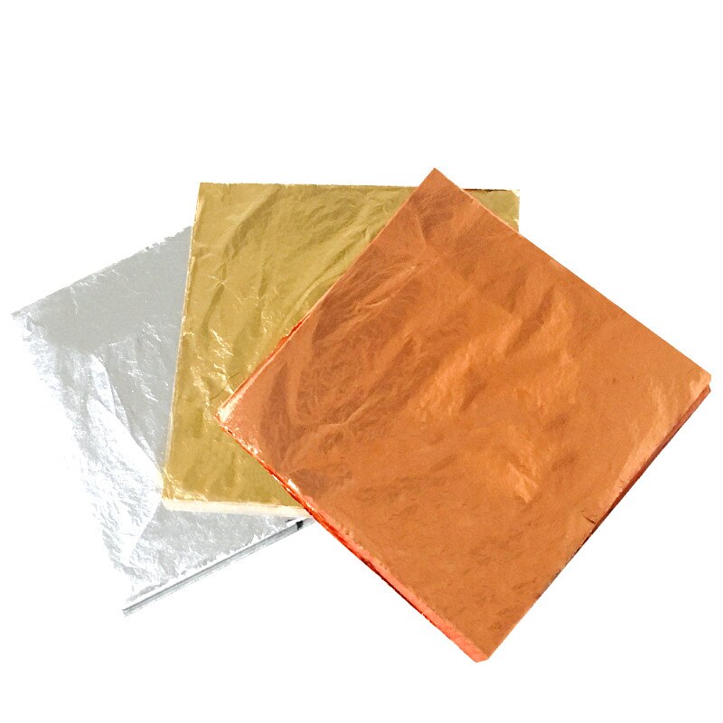 Imitacja złota liść papier miedź aluminium liść złoto arkusze folii rzemiosło artystyczne projekt papier złocenie złoto srebro folia miedziana papiery