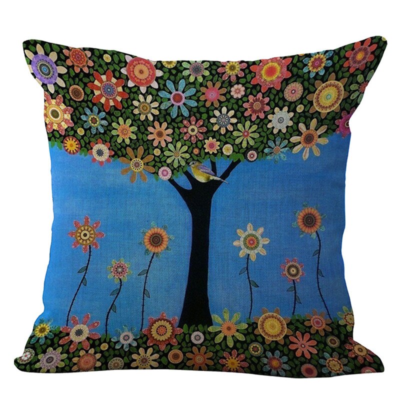 Pastoral Fresh Fairy/Flower Throw Pillow Case Cotton Linen Cushion Cover Digital Printing: 5