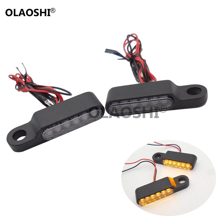 2 sztuk E24 motocykl kierownica robić skutera migacz bursztynowy lampa mini wskaźniki światło światło kierunkowskazu doprowadziło czarny aluminium wyczyść/dym