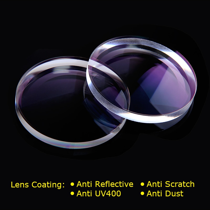 1.61 Prescription Lenses 1.56 Clear Optical Single Vision Lens 1.67 Index 1.74 HMC Myopia Resin Anti-UV Lenses,2Pcs