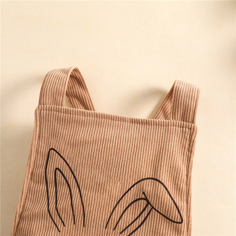 Baby-strampler mit hasenmuster, ärmellos, rückenfrei, aus Kabel, für mädchen und jungen, osterkleidung, sommer-freizeitkleidung , 0-24m