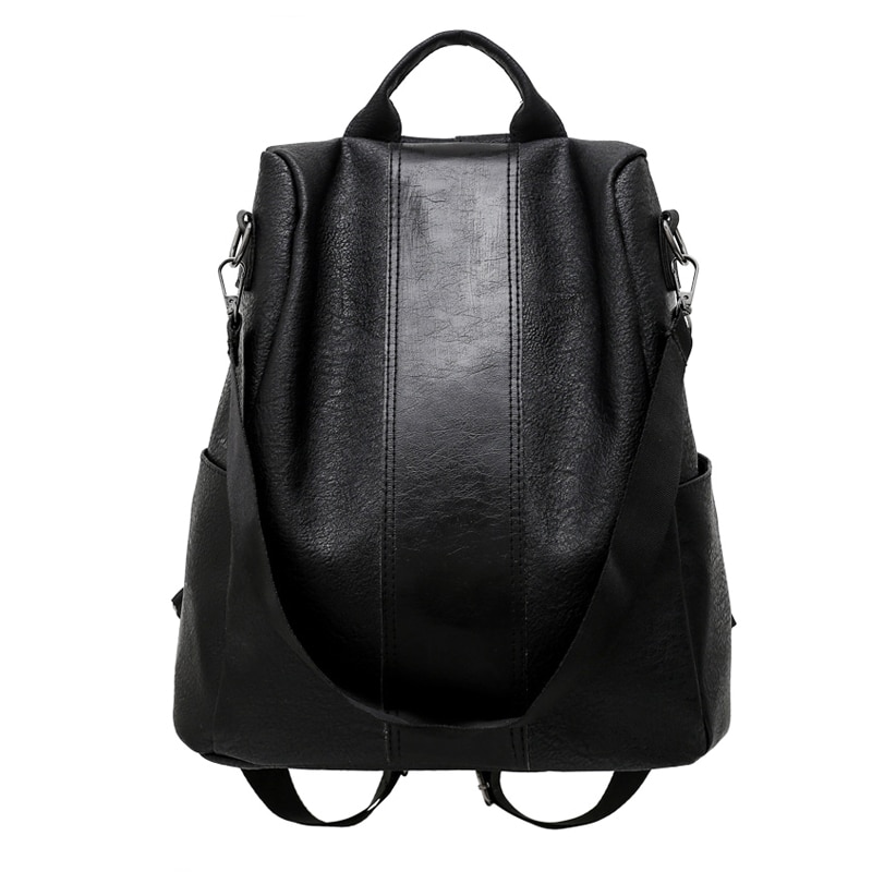 Mochila antirrobo impermeable para mujer, bolso de hombro grande de cuero PU, YS-BUY