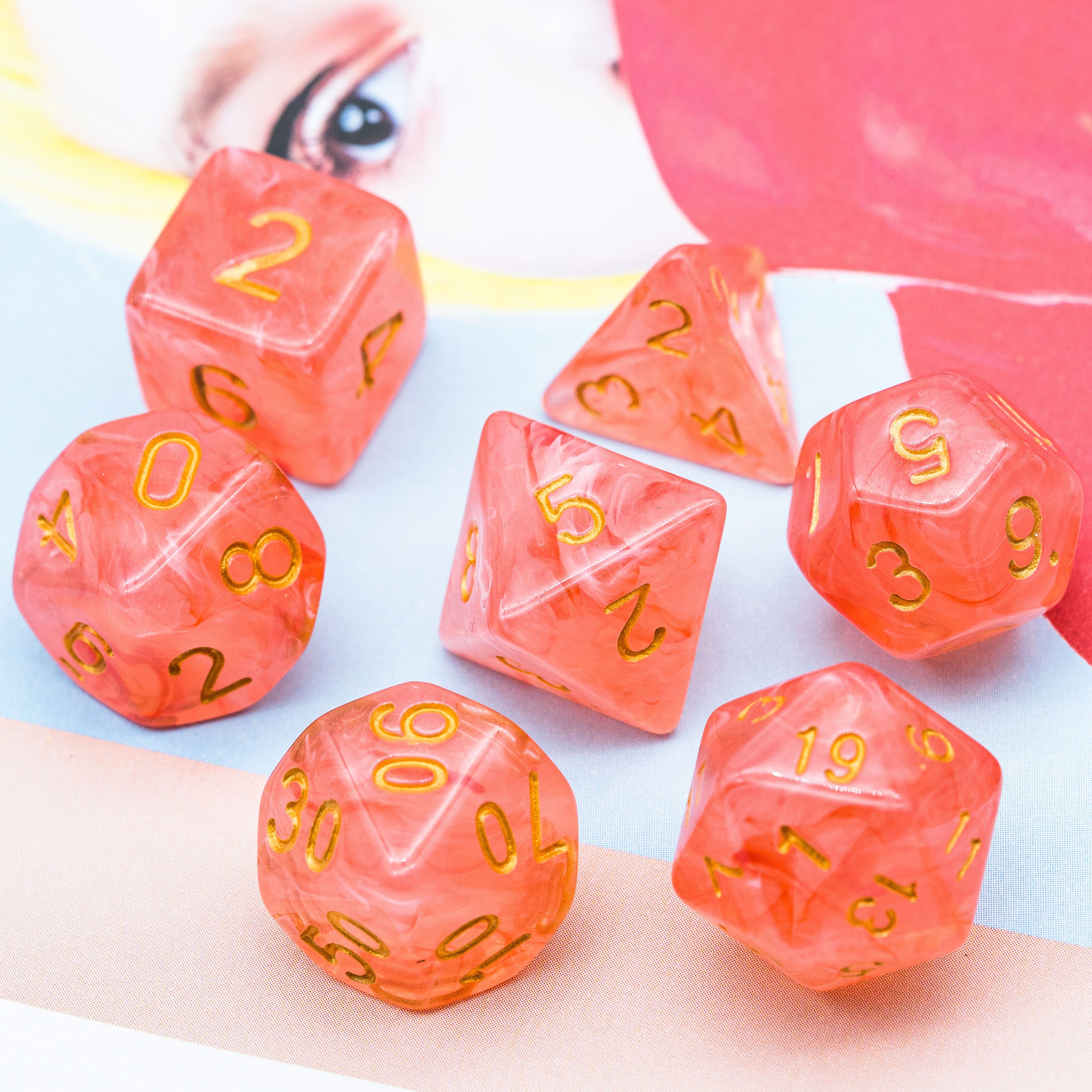 7 teile/satz D & D Würfel Transluzenten Wolken DND Würfel D4 D6 D8 D10 D % D12 D20 polyedrisch Spiele würfel einstellen für MTG RPG