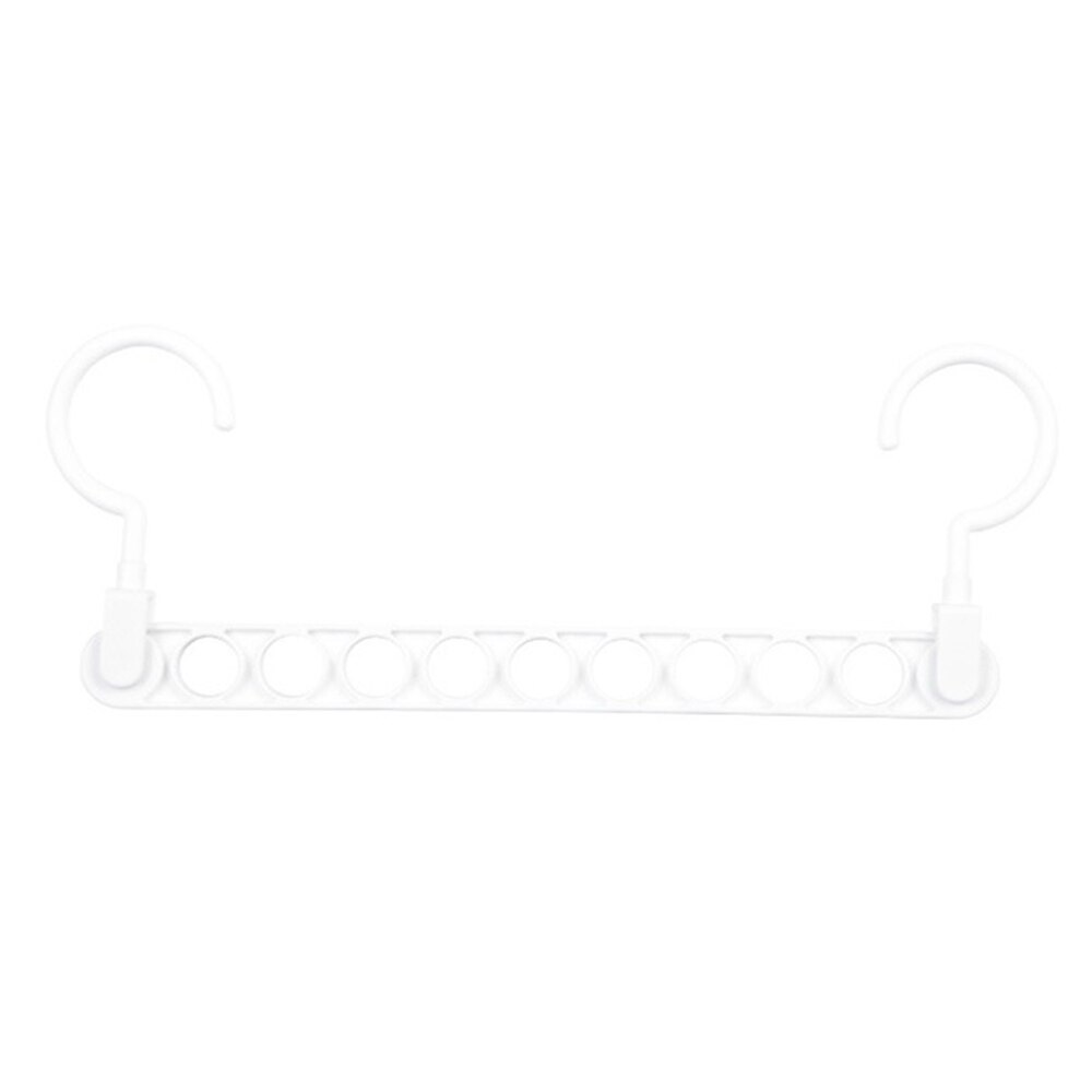 Plastic Nine-hole Magic Clothes Hanger Drying Racks Multi-purpose Home Wardrobe Storage Hangers Storage Rack: white