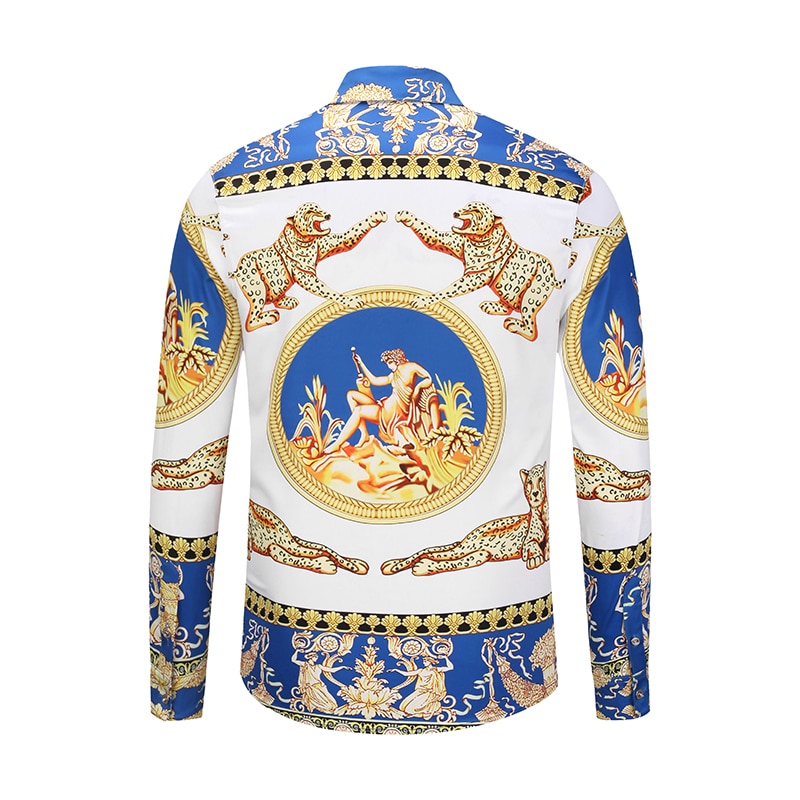 XIMIWUA Men Shirts Floral Shirts 3d Print Casual Long Sleeve Shirt Men Slim Fit Chemise Homme Luxury Shirt