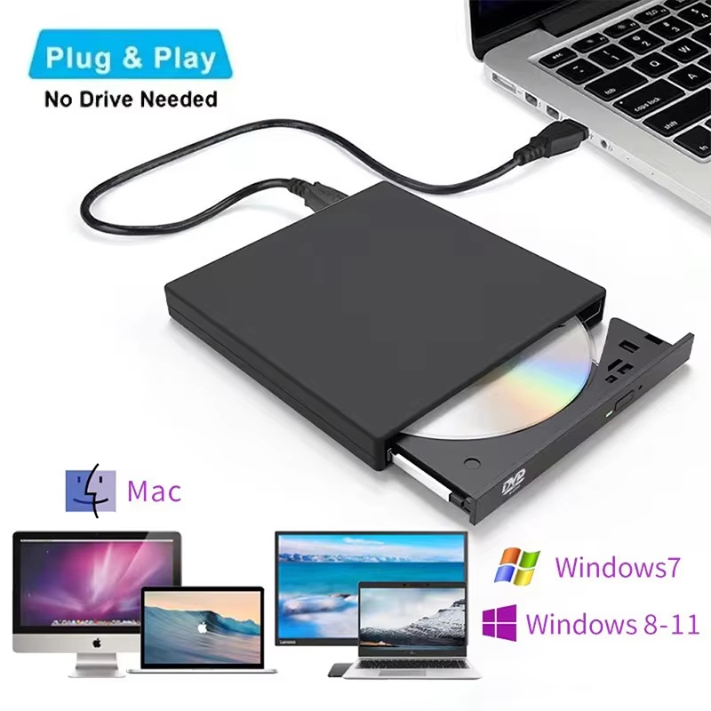 USB 3.0 External CD-RW DVD Drive CD/DVD Portable Player Burner Desktop Computer Notebook Optical Disc Drive Player For Laptop PC