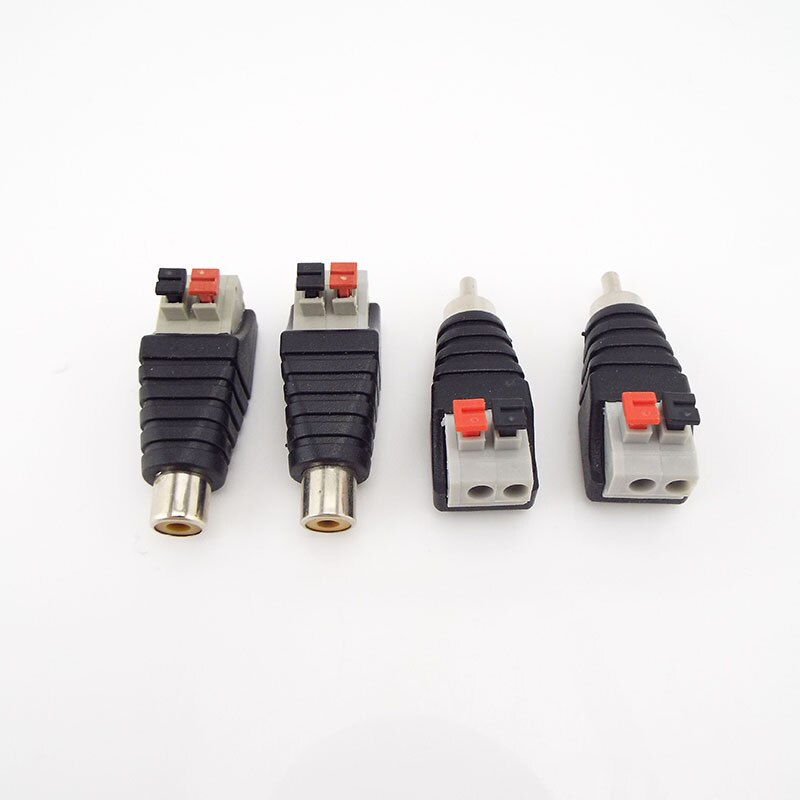 2.1*5.5mm Speaker Wire A/V Cable to Audio Male Female RCA Connector Press Plug Terminal Adapter Jack Plug
