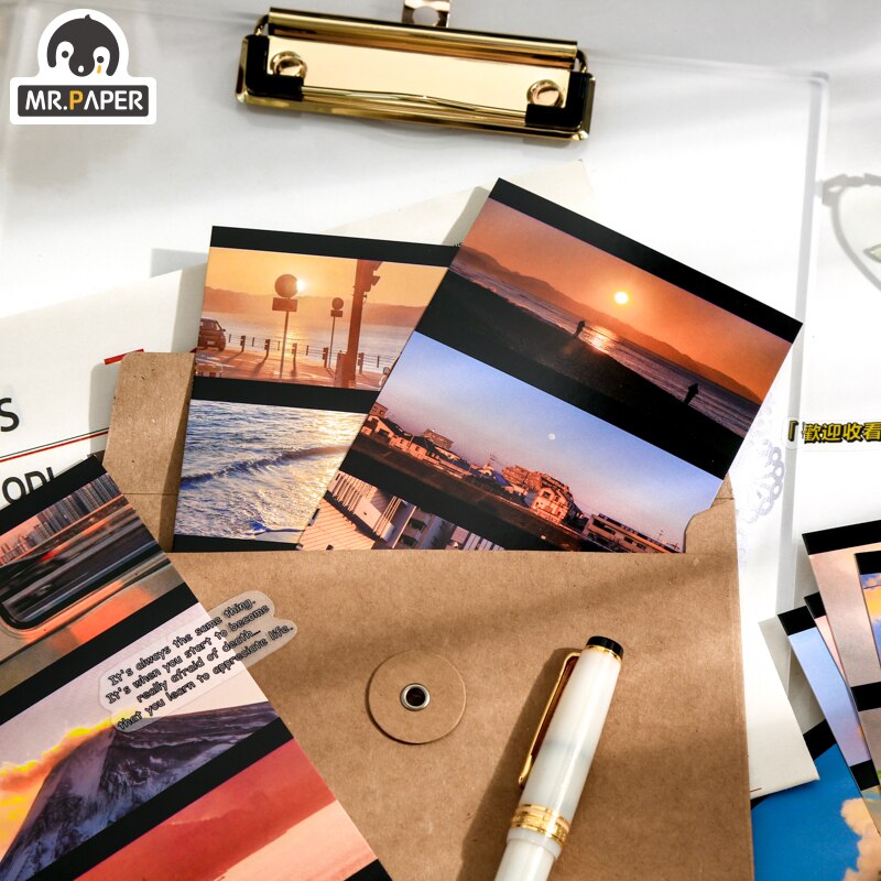 Mr.Paper 30 Pcs/box 2 Designs Sakura Time Traveler Series Ins Style Postcards Writing Greeting Decor Collage Material