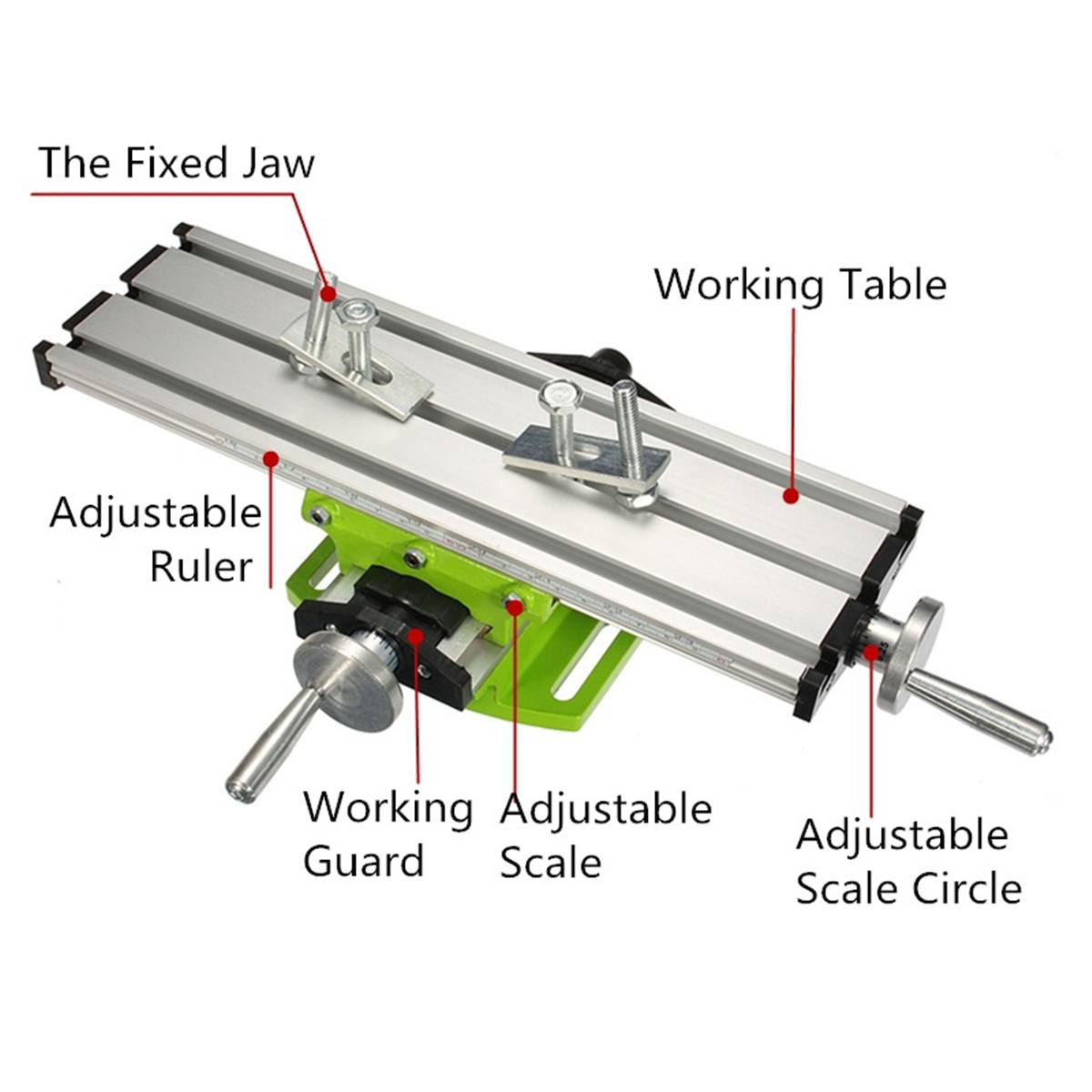 Mini Precision Milling Machine Worktable Multifunction Drill Vise Fixture Working Table Adjustable X-Y for Mini Drill