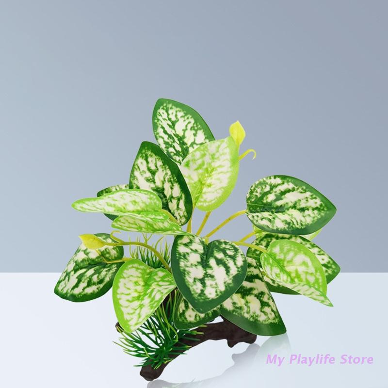 Aquarium Künstliche Decor Simulation Treibholz Zweige mit Kunststoff Pflanze Aquarium Dekorationen Aquatische Unterwasser Blätter Verstecken