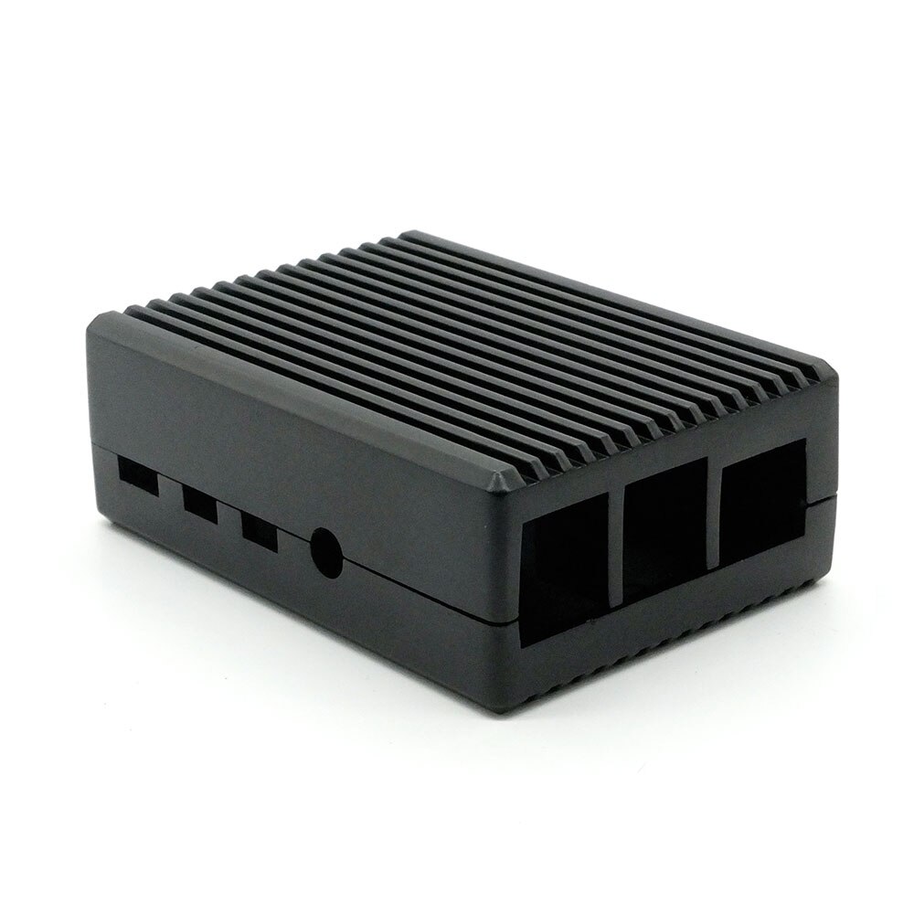 Raspberry Pi 4 Model B Black Dark Gray Aluminum Alloy Case Passive Cooling Shell Metal Enclosure Heat Dissipation for Pi 4: Black