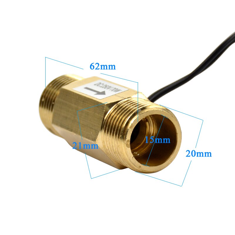 YIMAKER Flowmeter Brass DC250V 70W 4 External Teeth Reed Type Magnetic Water Heater Float Induction Water Flow Switch