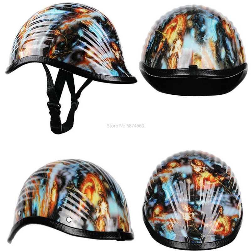 motorcycle helmet half face helmet helmet vintage retro cascos para moto Bike Scooter Racer Protective Hard Hat-Safety Unisex