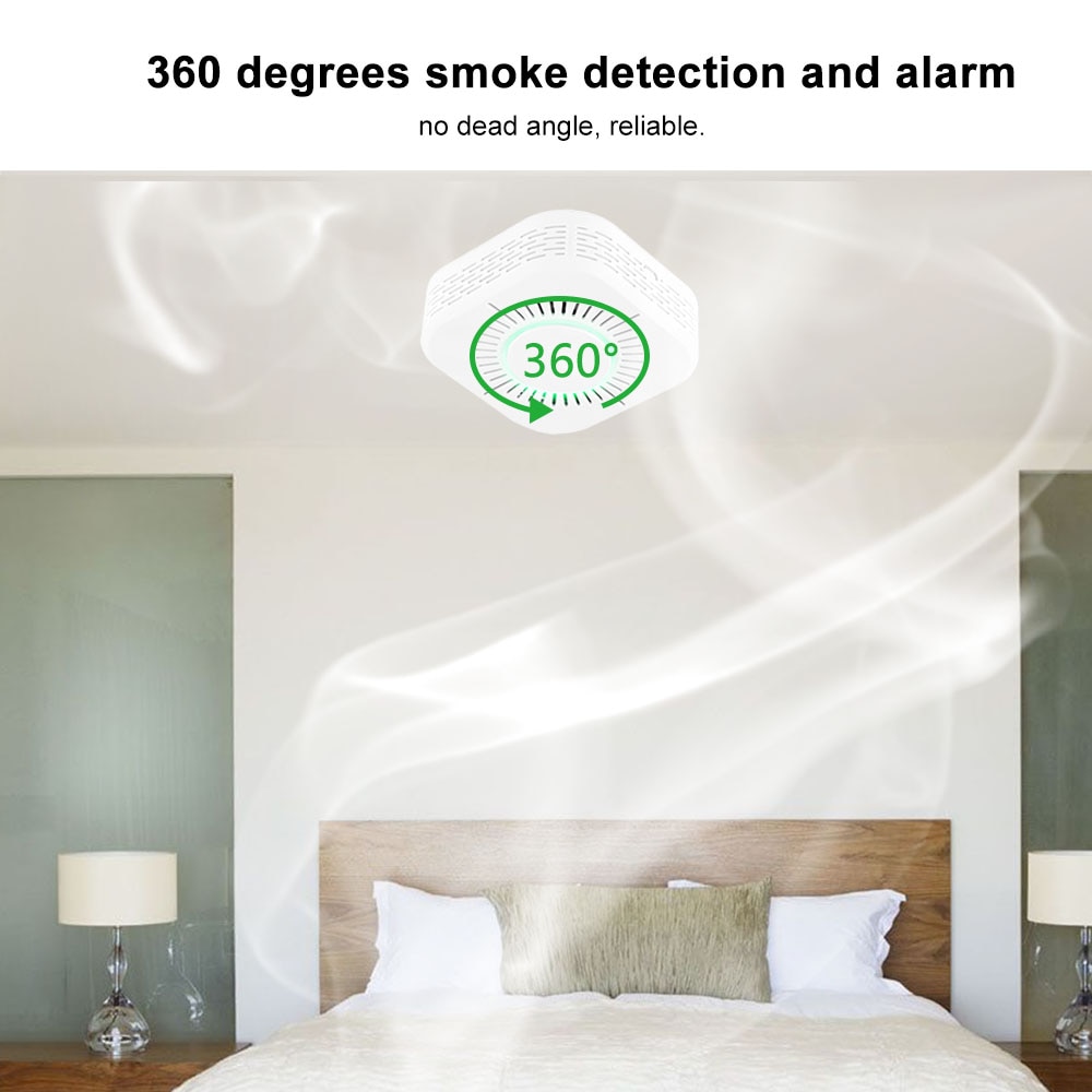 Smart røykvarsler sensor smart trådløs brannsikkerhet alarm sensor app kontroll smart hjem for hjemme kjøkken/butikk/hotell/fabrikk