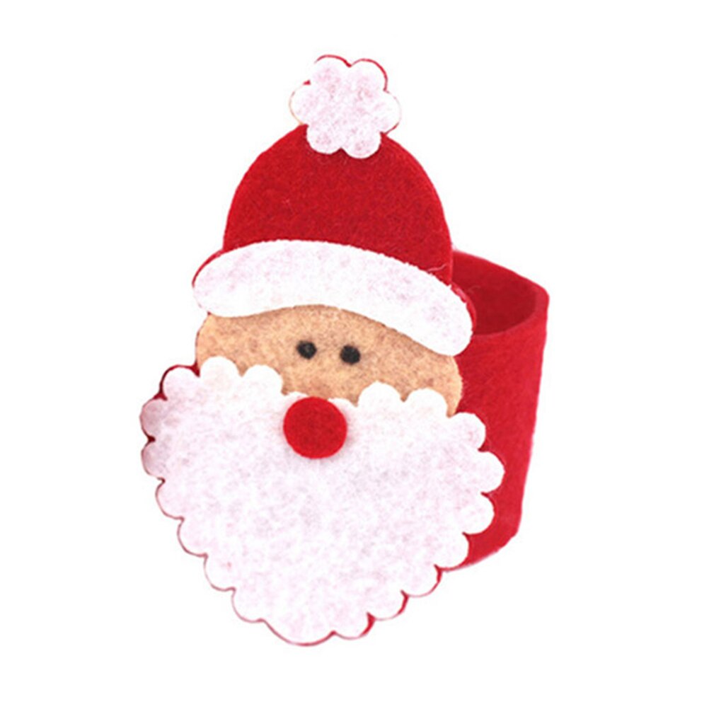 Porte-Serviette Père Noël de Noël - Accessoire Festif pour Table Dîner Serviette Tissu