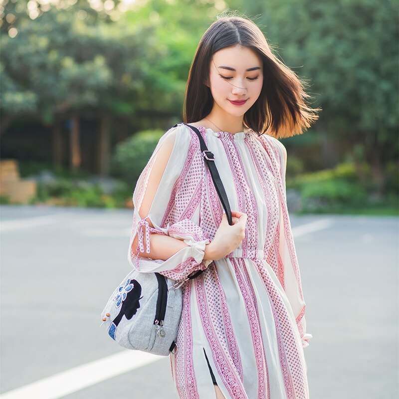 Zaino per ragazze a maglia portatile per bambini