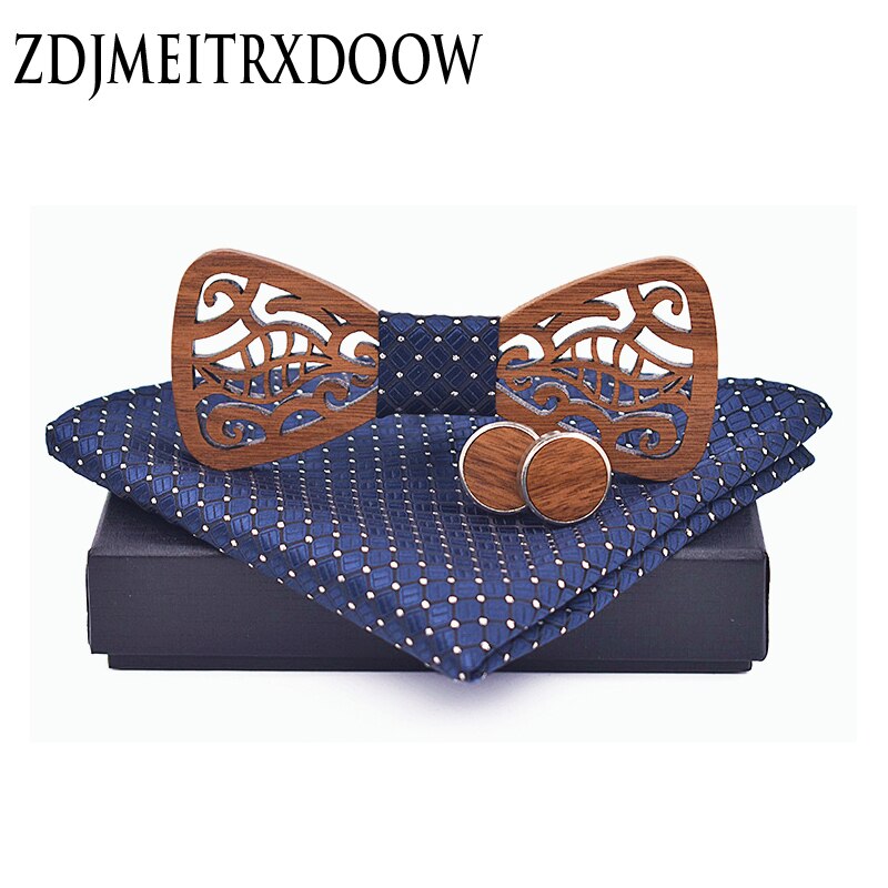Nueva decoración de madera, corbata, gemelos, conjunto de vestido de , caballero, pajarita de madera, conjunto de , Corbatas Para Hombre, mariposa