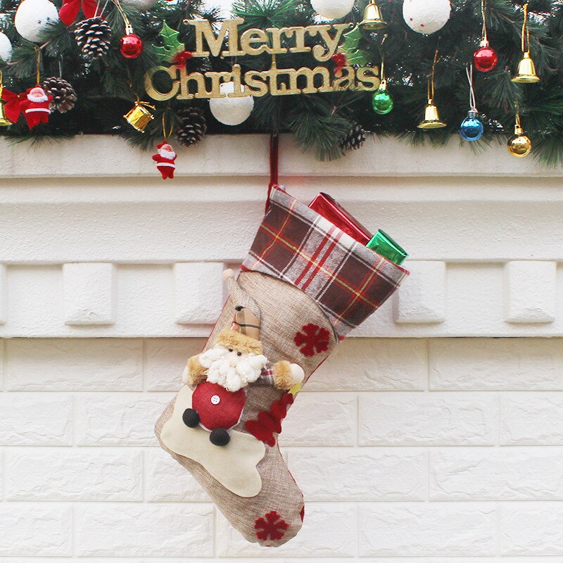 Kerstsok, kerstversiering voor thuis, kerstsokken, kerstboomdecoratie, kerstversiering