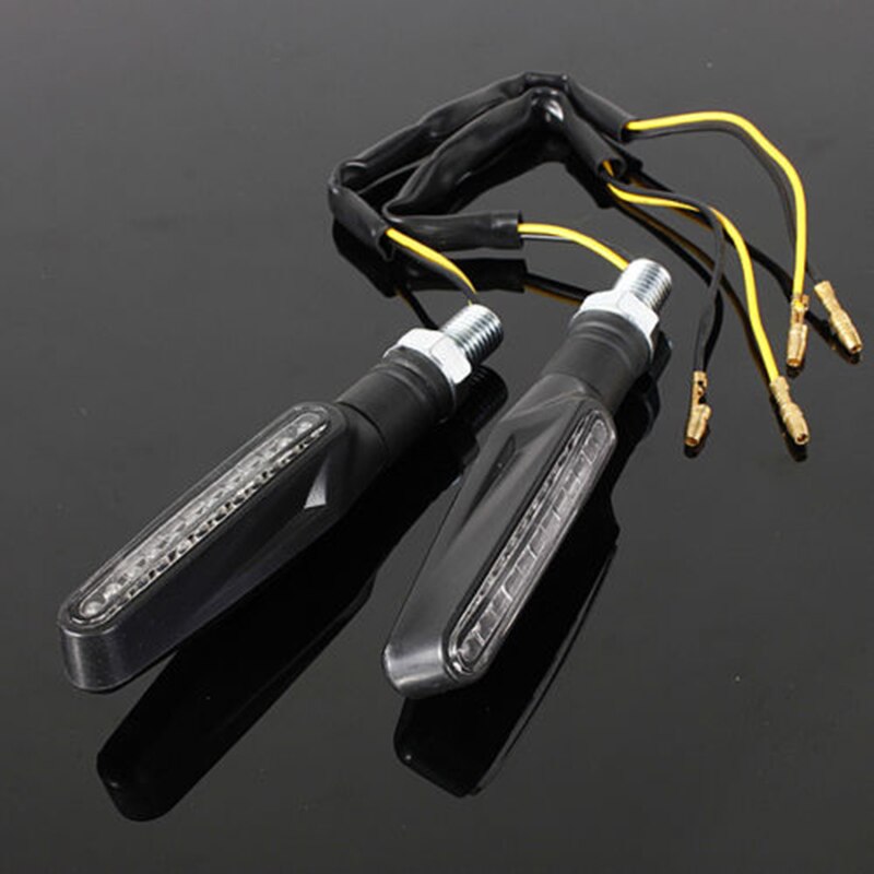 1x luz LED de intermitente negra Universal de motocicleta indicadores ámbar intermitente