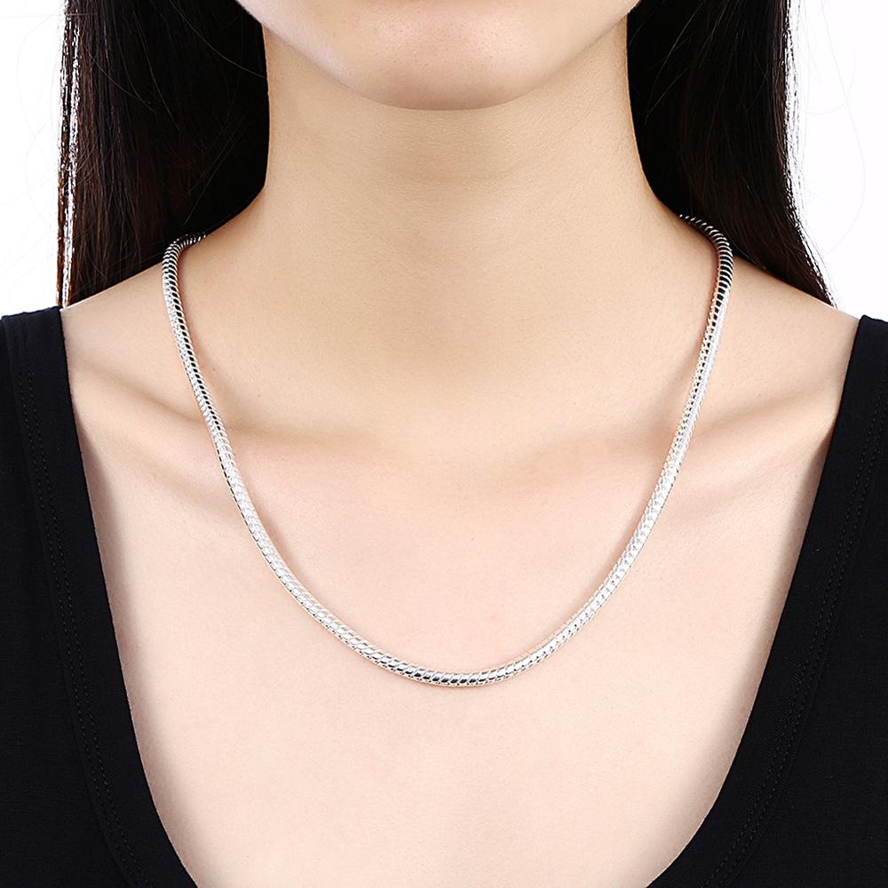 3mm 50cm -halskette aus silber, 925 schmuckstücke, halsketten für damen und herren, trendiger schmuck