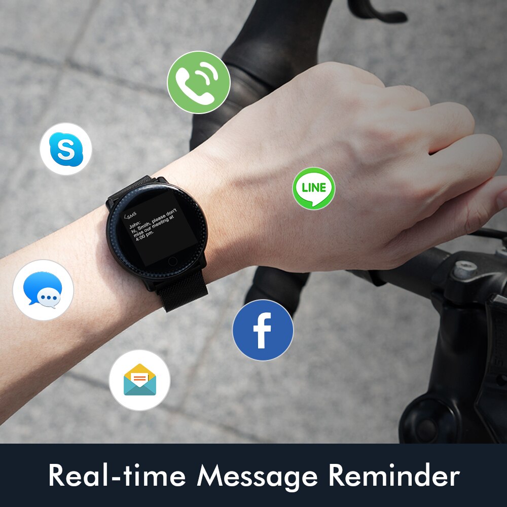 Slimy Uwatch2 montre intelligente 1.33 pouces plein écran tactile IP67 étanche Smartwatch 25 jours en veille pour téléphone Android IOS
