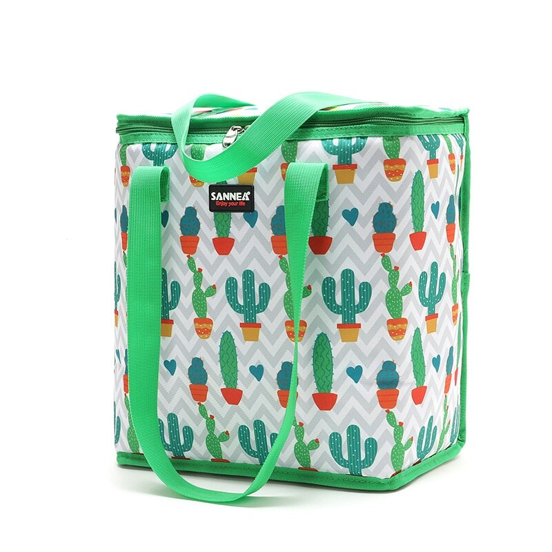 22L Grote Thermische Koeltas Draagbare Voedsel Cool Box Beach Fles Ice Pack Camping Bloem Waterdichte Thermo Geïsoleerde Tas