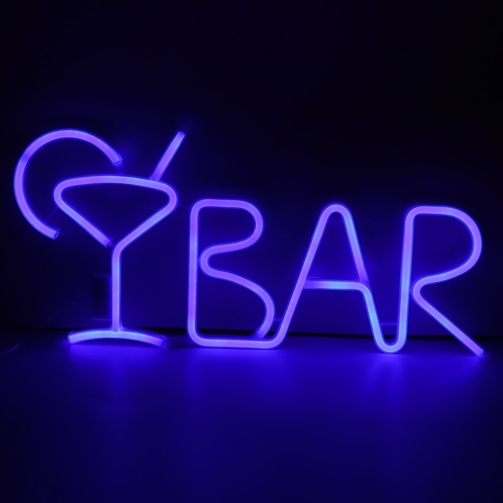 Bar Indoor Neon Light With Remote Control Letters Shaped LED Signs Light For Bar Model Xmas Wedding Party Lamp Decor​: blue