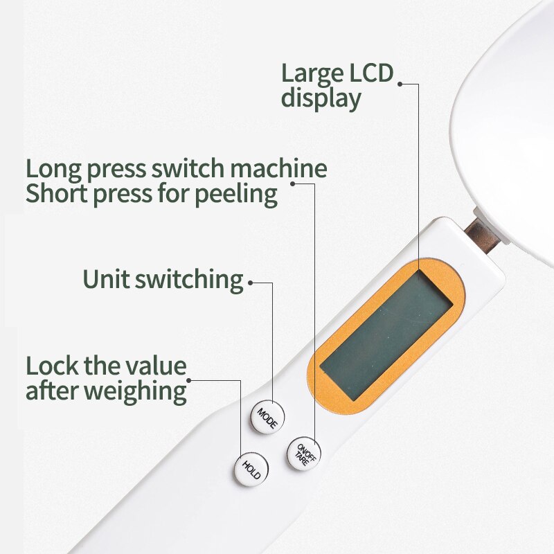 Electronic Measuring Spoons Grams Spoons Complementary Food Measuring Tools Spoon Gram Scale Rice Noodle Kitchen Tool