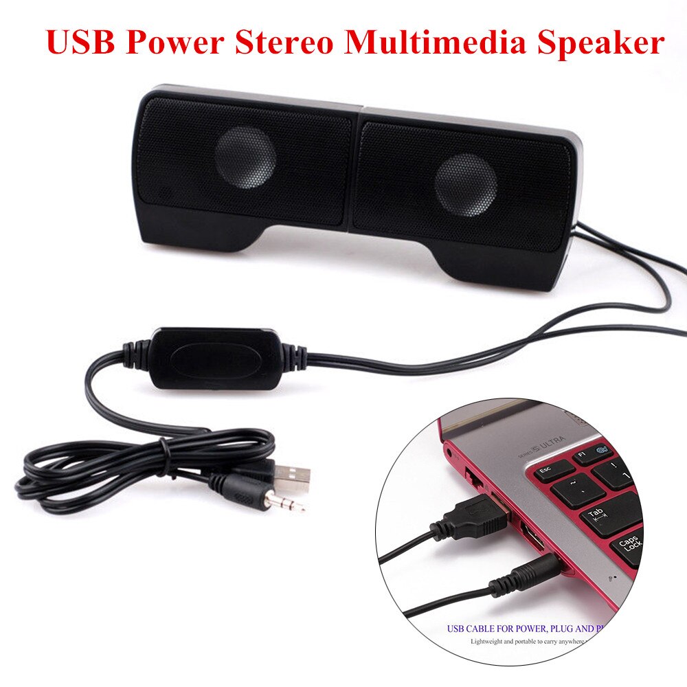 Laptop Portable Mini Clip-On USB Two Stereo Speakers Powered Stereo Multimedia Speaker Soundbar Portable For Laptop Ect