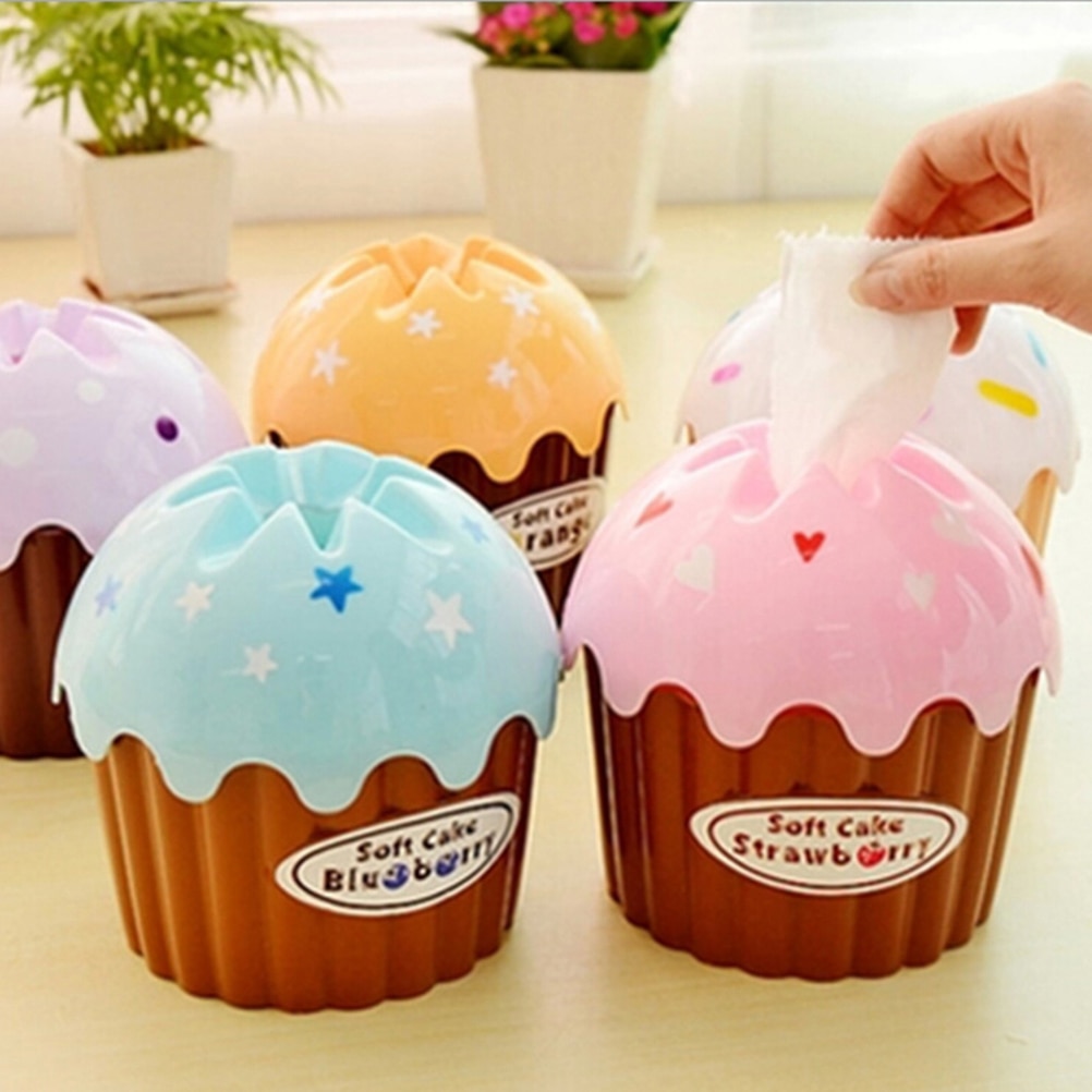 Lovely Adorable Ice Cream Cupcake Tissue Box Towel Holder Paper Container Dispenser Cover Home Decor