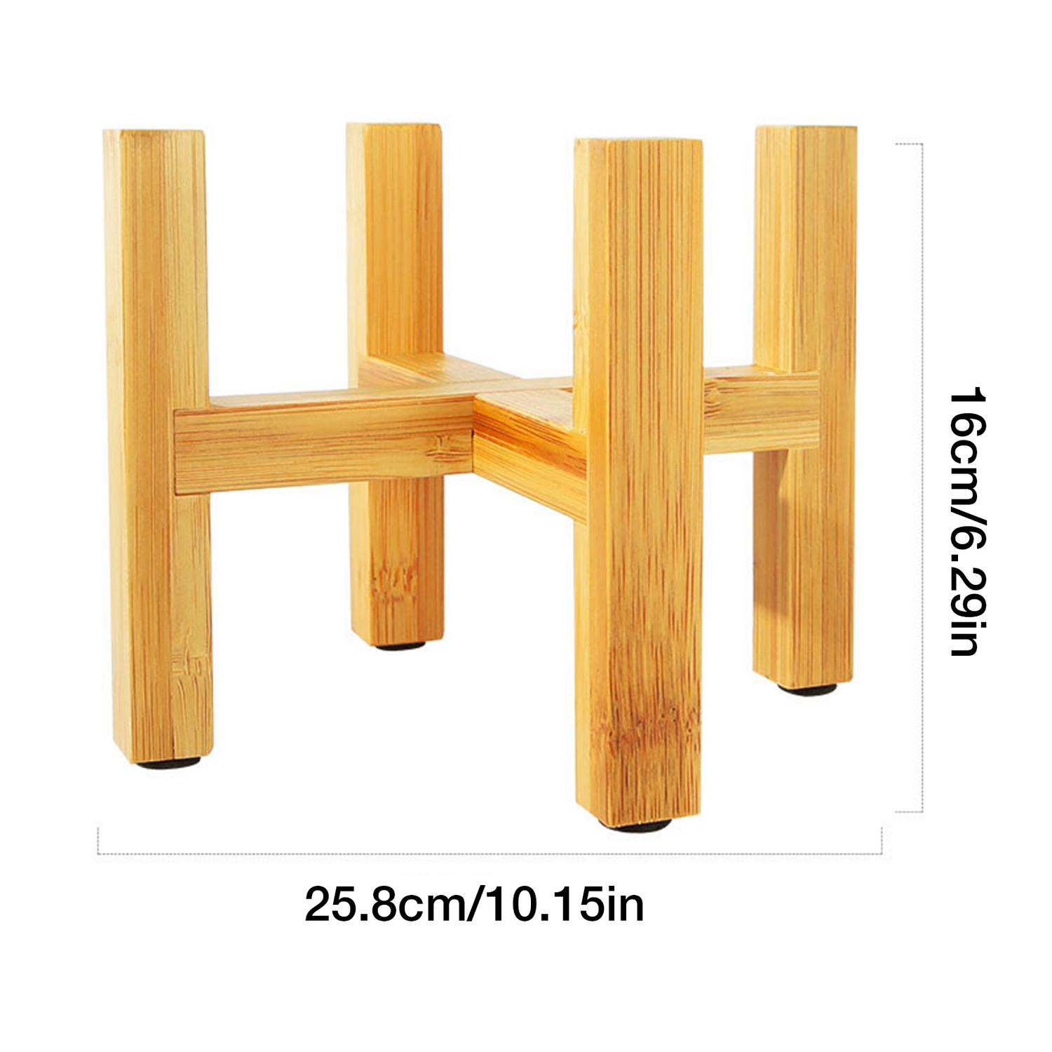 Soporte de madera para plantas, maceta de flor duradera para decoración del hogar, soporte para flores de cuatro patas, estante de madera, maceta flexible: XL