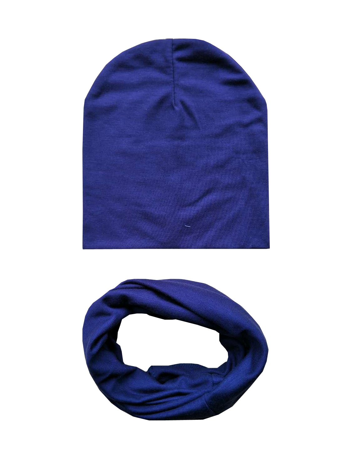 MAYA STEPAN 1 Set Winter Autumn Baby Hat Girl Boy Cap Cotton Scarf Beanie Infant knitted toddlers Children Crochet Snood Cloth: Navy Blue