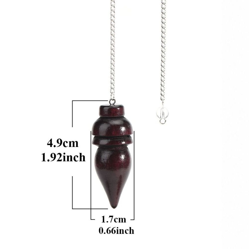 Pêndulo De Madeira Natural para Adivinhação, Radiestesia Pêndulos De Madeira Egípcia, Radiestesia com Corrente, Reiki Espiritual, Novo: Imitação de ródio chapeado