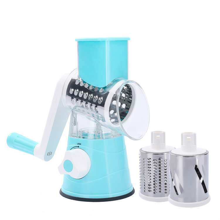 Gemak Multifunctionele Handleiding Plantaardige Spiral Slicer Chopper Slicer Kaasrasp Slimme Groentesnijder Keuken Gereedschap: Blauw