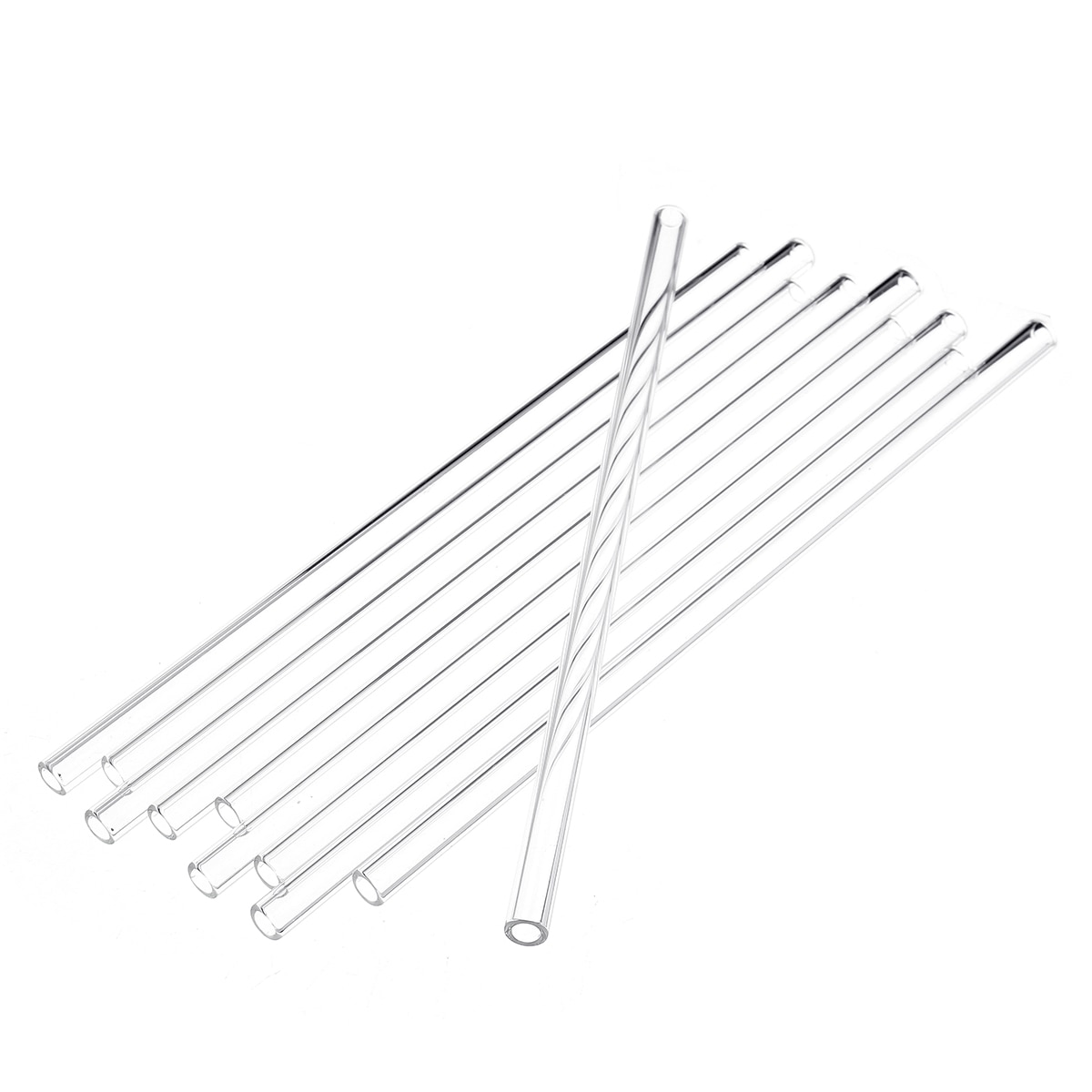 10Pcs 200x7x2mm Thick Transparent Wall Borosilicate Glass Blowing Tube Mixer Rod for School Lab Chemical Experiment