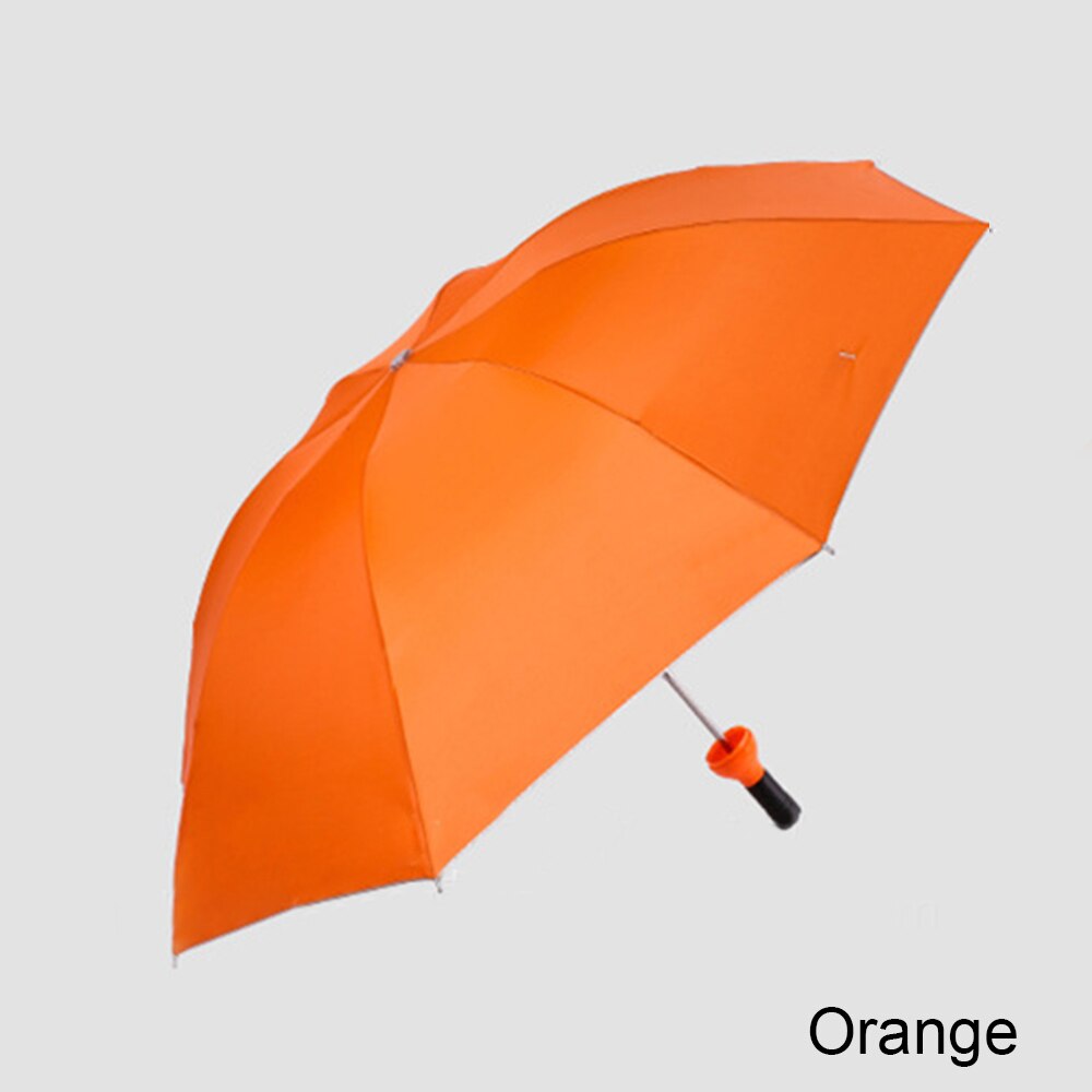 Sød paraply vinflaske paraply bærbar 3 foldbar sol-regn uv mini vindafvisende paraply: Orange