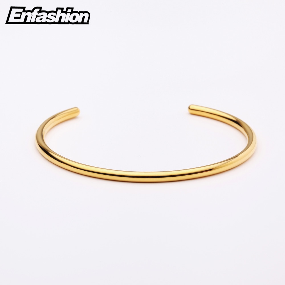 Enfashion Grund Manschette Armbinde Manchette Gold farbe edelstahl Armreif Armbinde Für Frauen und Männer Armbänder Armreifen Pulseiras