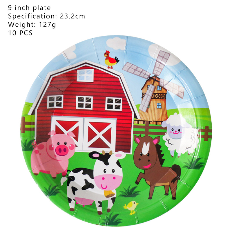 Farm Birthday Party Decorations Chicken Balloon Cow Disposable Tableware Set Baby Shower Dream Rangeland La Granja Zenon Party