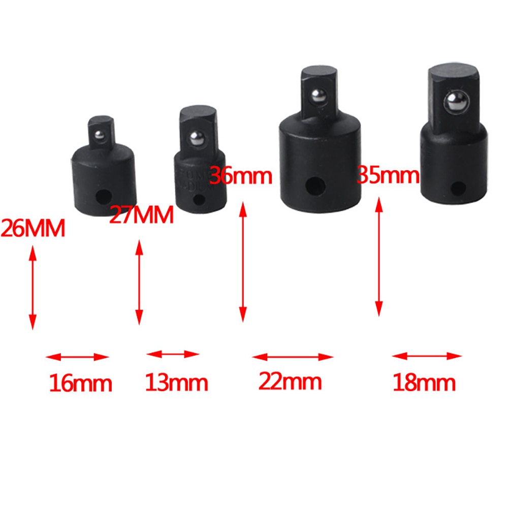 4 sztuk 1/4 3/8 1/2 klucz nasadowy z grzechotką adapter zestaw kluczy konwerter napęd reduktor klucz udarowy pneumatyczny klucze narzędzia zestaw
