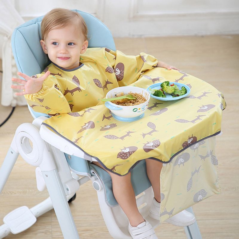 Babero para recién nacidos, cubierta de mesa para silla de comedor, bata impermeable, toalla de Saliva, delantal para eructar, GXMB: yellow