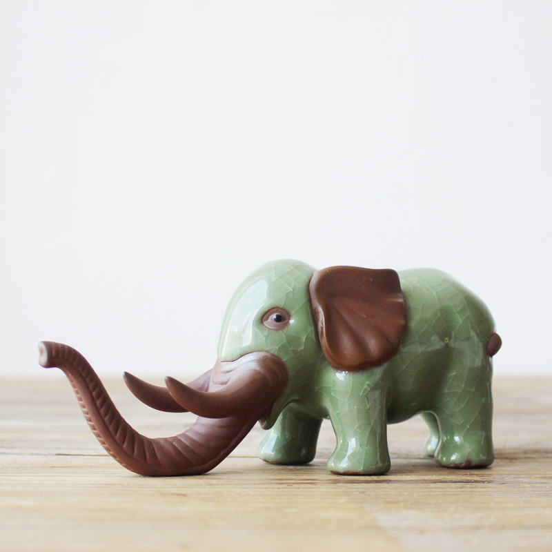 Elefant te husdjur prydnadsföremål utsökt te kan höja öppna skivor lila lera te leka gynnsamt djur te prydnader: Default Title