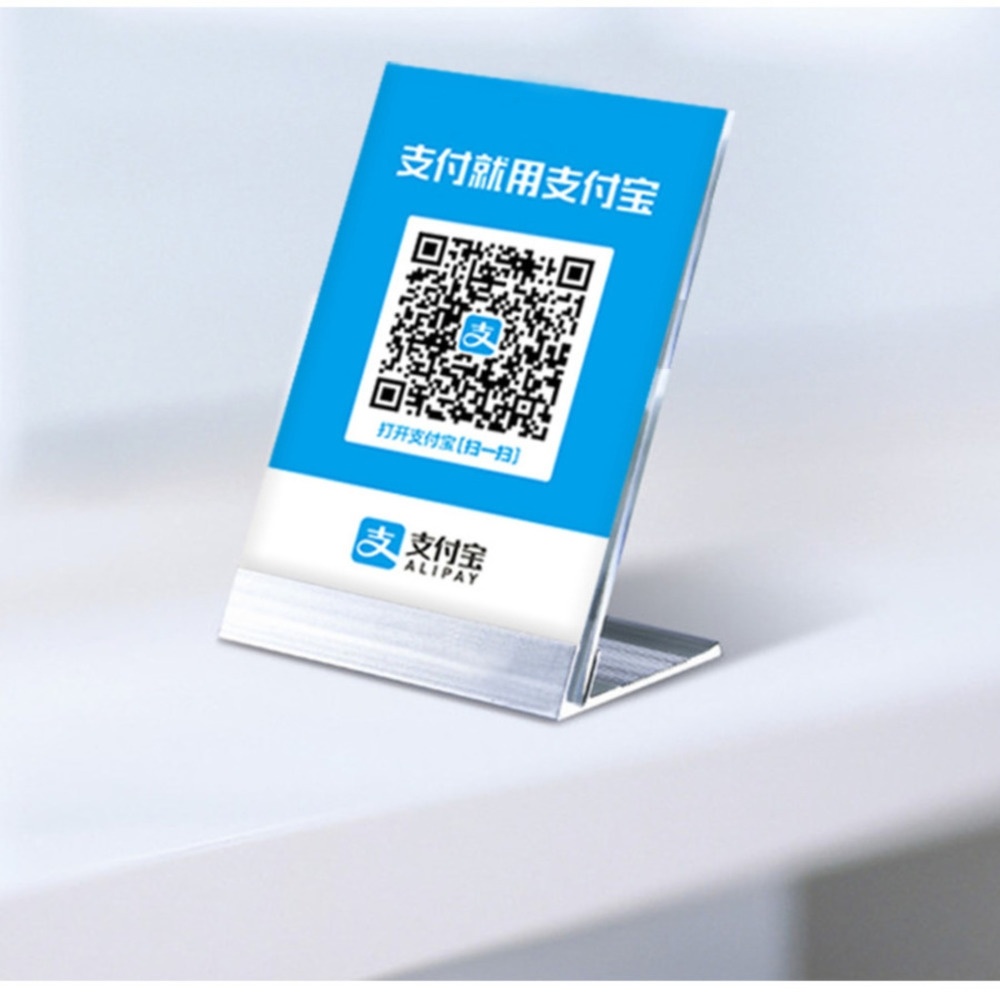 Metal Base Slot Desktop Photo Picture Display Holder Acrylic Menu Desk Sign for Office Stand Upc Qr Code Scanner Label Frame