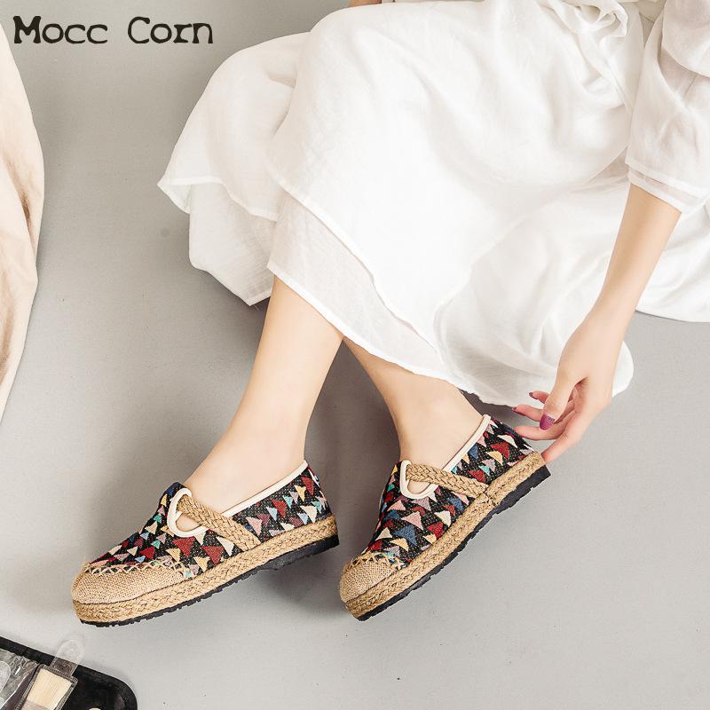 Mocasines planos de las mujeres Zapatos planos Zapatos Slip On Casual damas bordado Zapatos transpirables Zapatos Mujer botas de calzado Zapatos Mujer