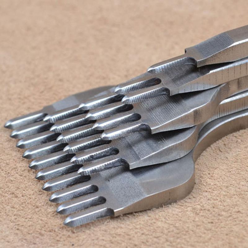 4 teile/los DIY Leathercraft Werkzeuge 3/4/5mm Leder Locher NäHenne schlagen Werkzeug 1 + 2 + 4 + 6 Zinke Werkzeuge für Leder Gürtel