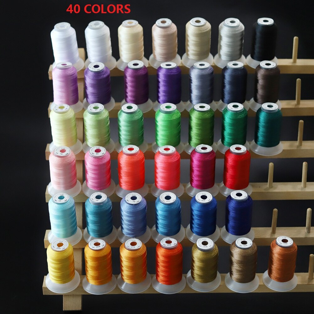 40/63 Brother Colors Polyester Embroidery Machine Thread Kit 40 Weight for Brother Babylock Embroidery and Sewing Machines: 40 colors