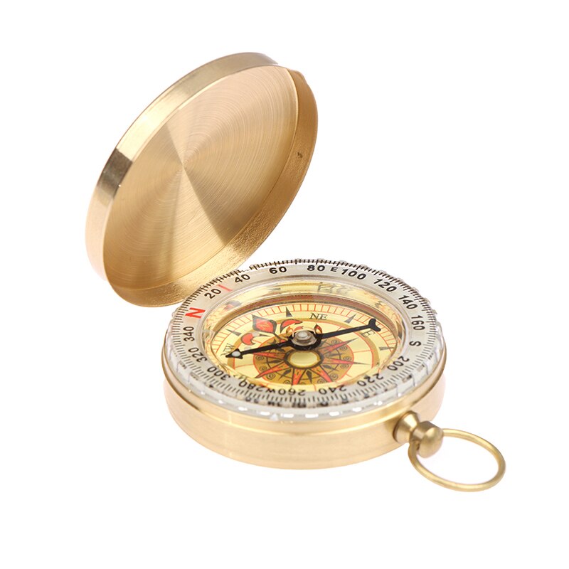 1Pc Camping randonnée poche laiton doré boussole Portable boussole Navigation pour activités de plein air