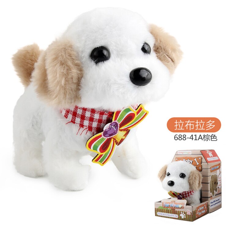Simulation électrique pour enfants chien petit lapin blanc en peluche Teddy appellera marche chiot intelligent robot chien jouet: Vert clair
