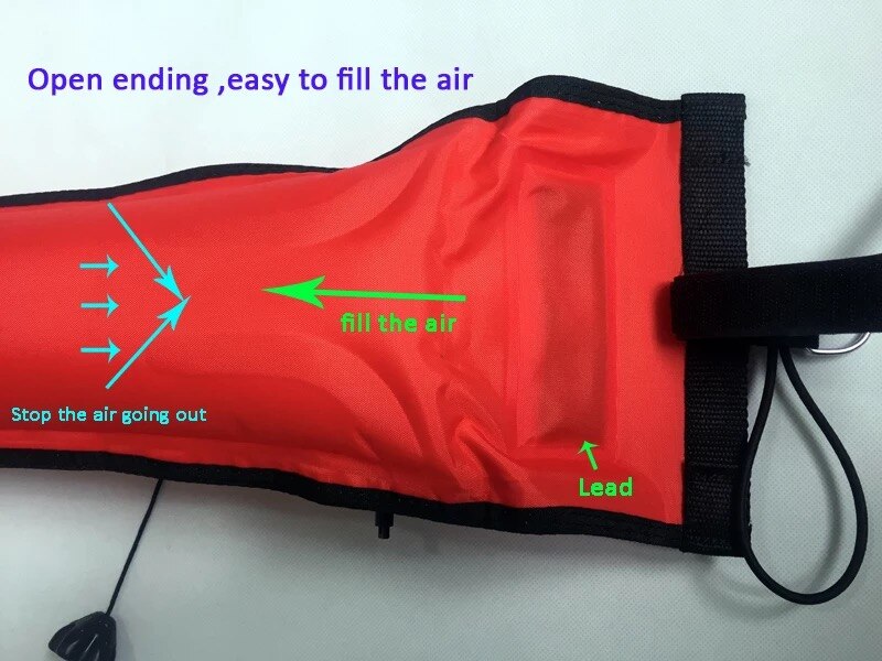 1,2/1.5/1,8 m Reflektierende Tauchen SMB Boje Zwei-Bühne Kopf Blasen Luft Mund Blasen 4,5 CM explosion-Proof Ventil Scuba Tauchen Ausrüstung