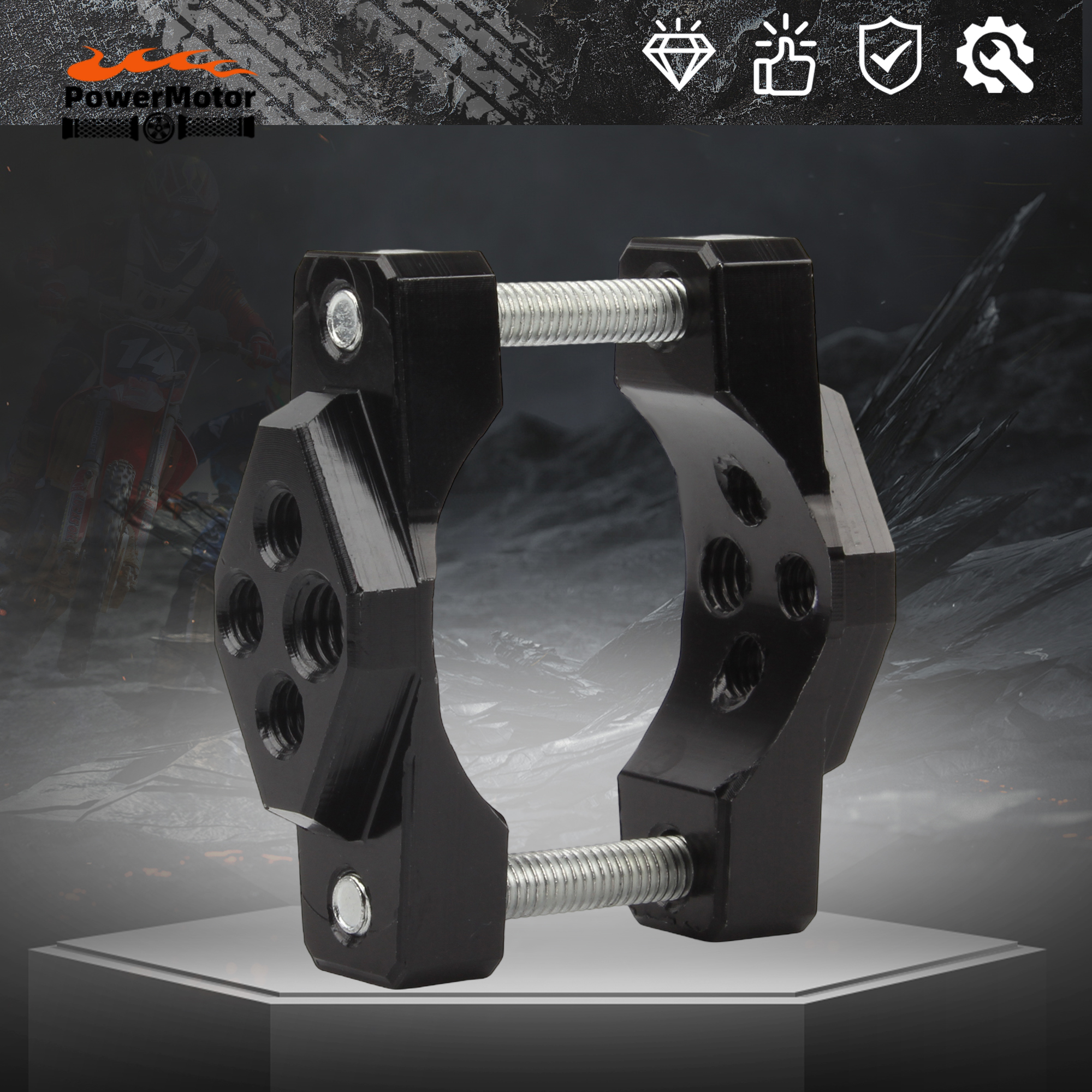 Stent de moto 32-54mm, support de guidon, pince de pare-chocs, projecteur auxiliaire, Clip de montage de phare, support de guidon de téléphone