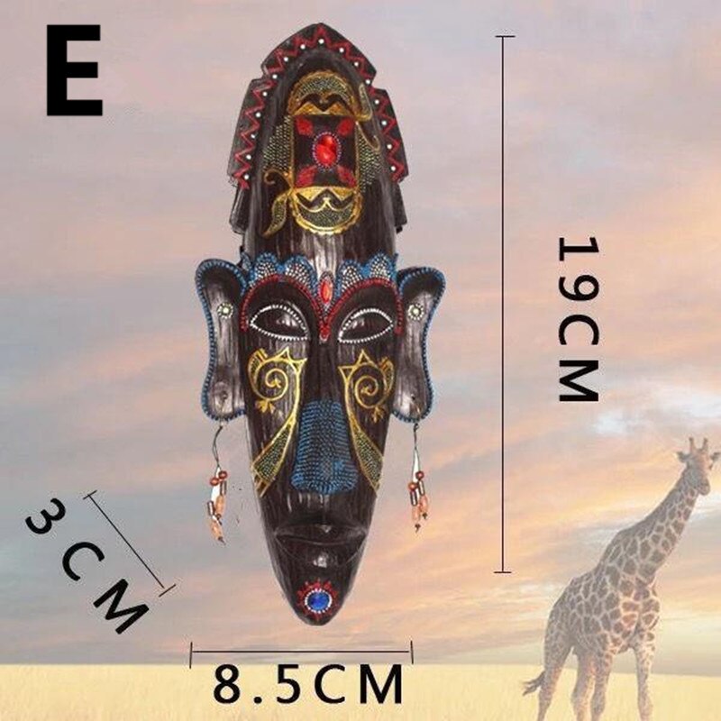 3D Resin Hand-Painted Crafts African Mask Personality Retro Wall Hanging Decoration Home Living Room Bar Decoration: Trumpet E